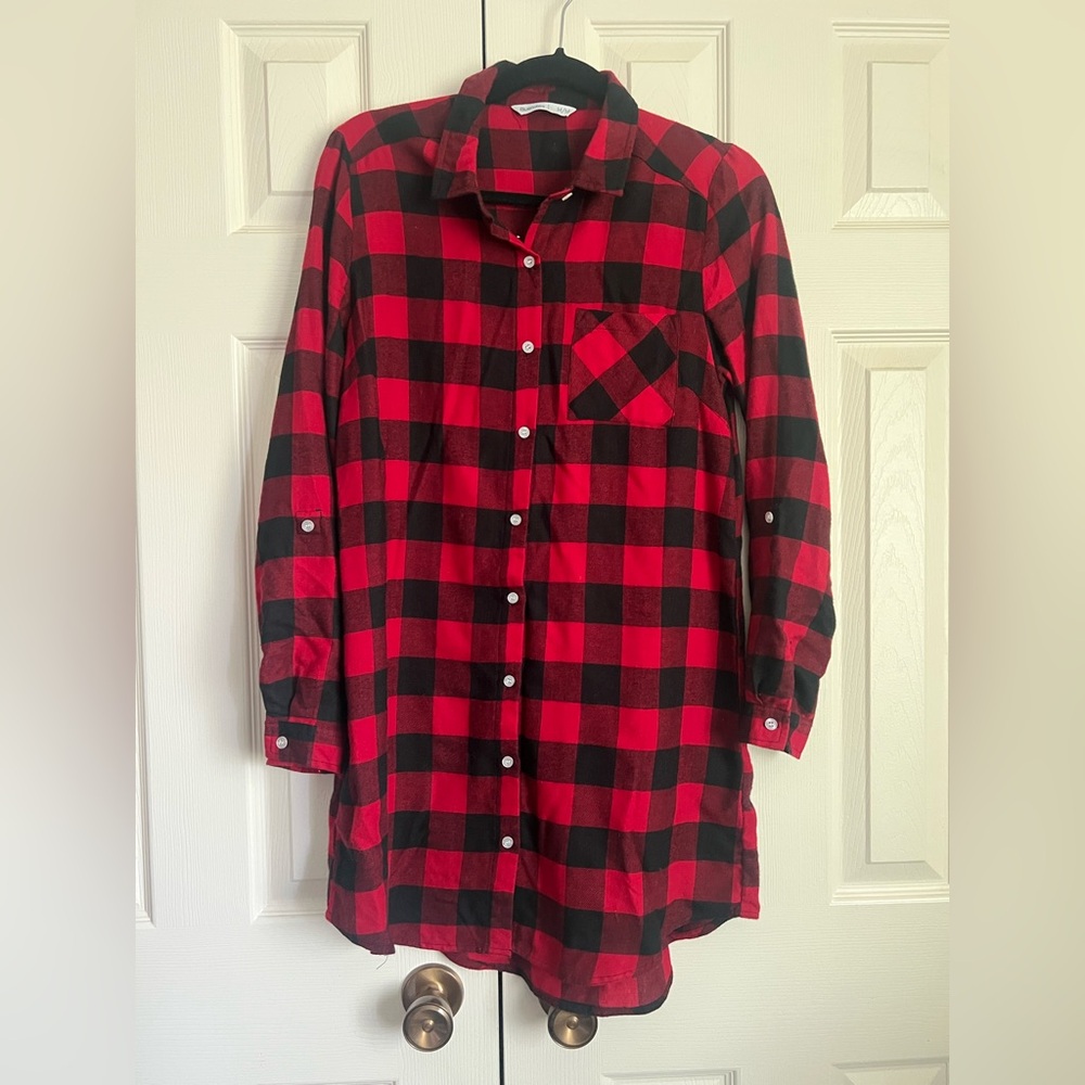 Bluenotes Flannel Checkered Red and Black Shirt Size M